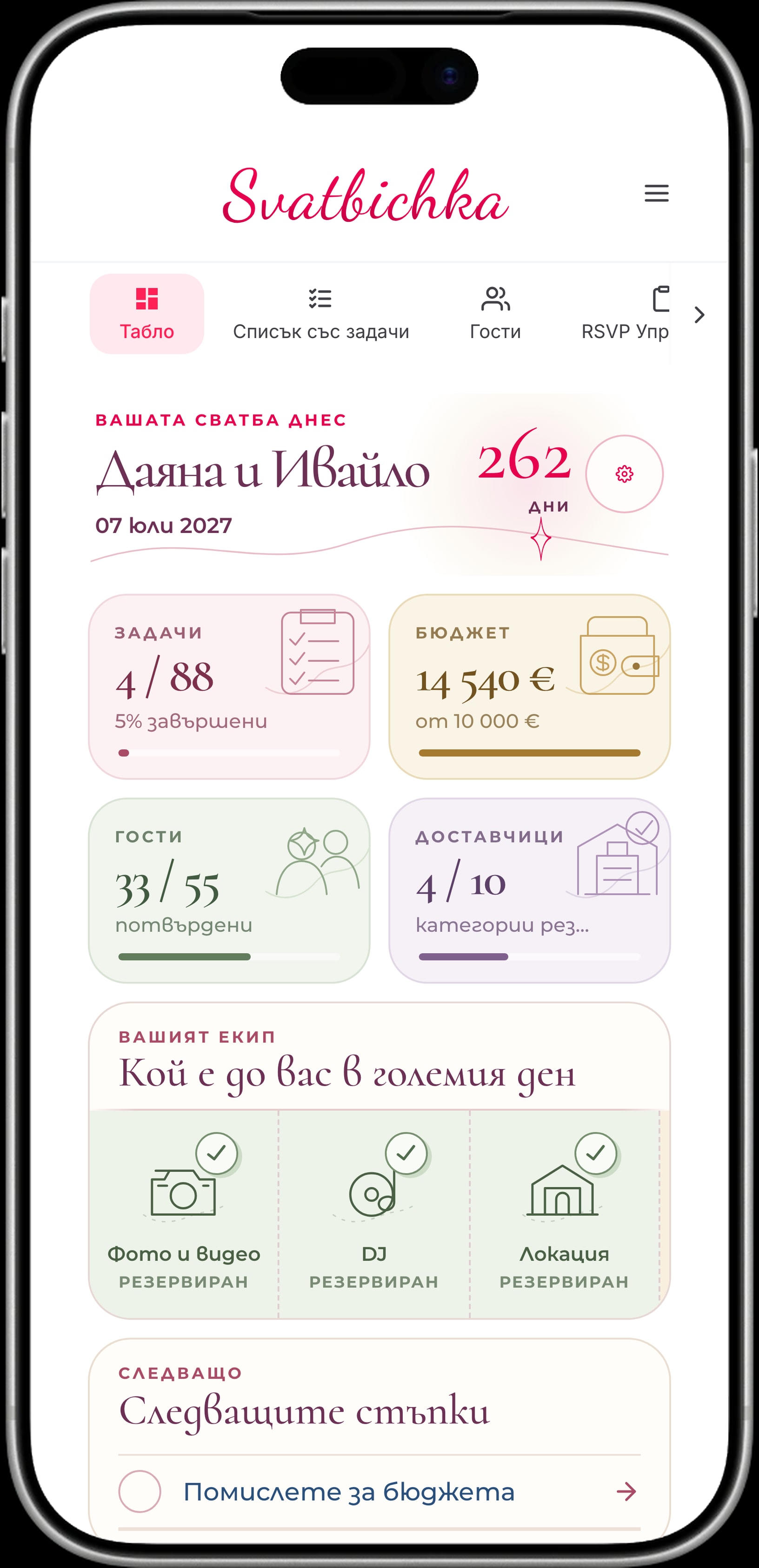 Екран „Табло“ в Сватбичка
